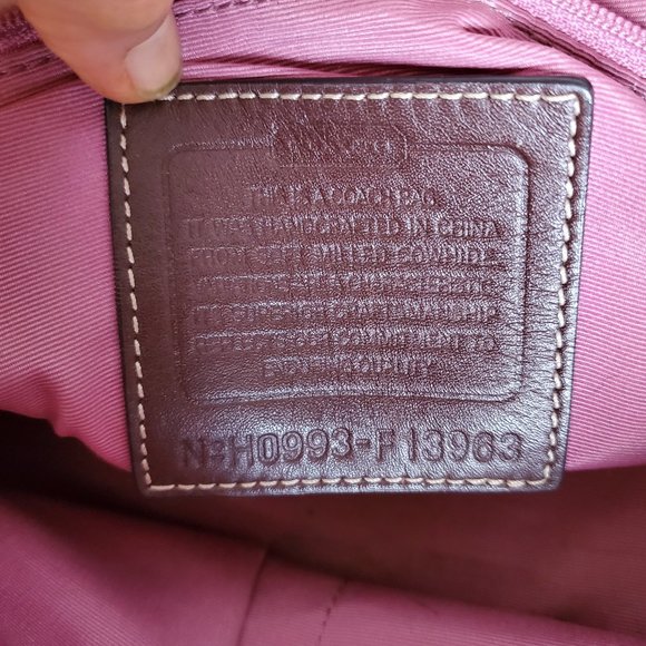 Coach Hamptons Pebbled Leather Dome Satchel Handbag F13963 Brown - Picture 9 of 11